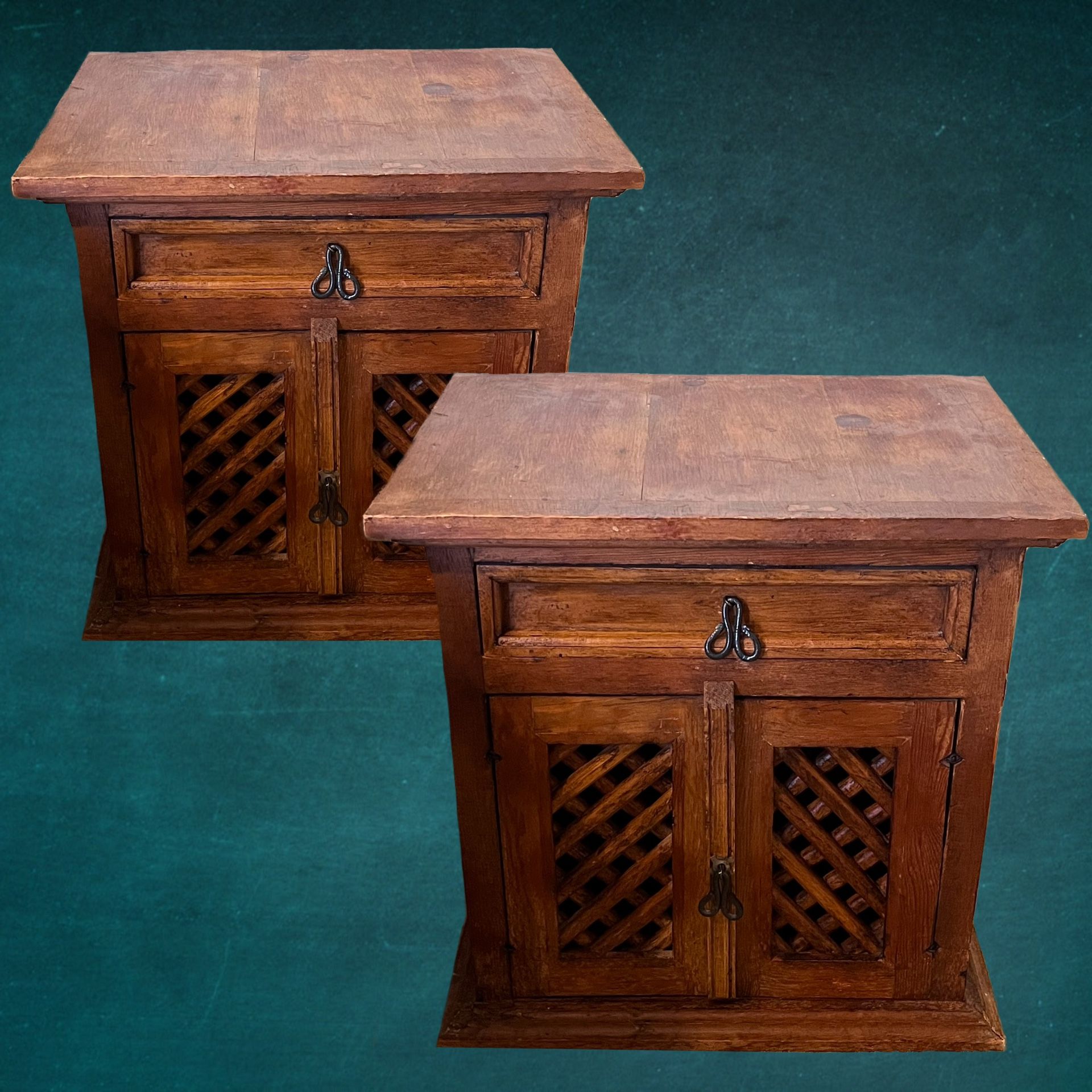 Vintage Pair of Mid-20th Century Spanish Revival Style Nightstands