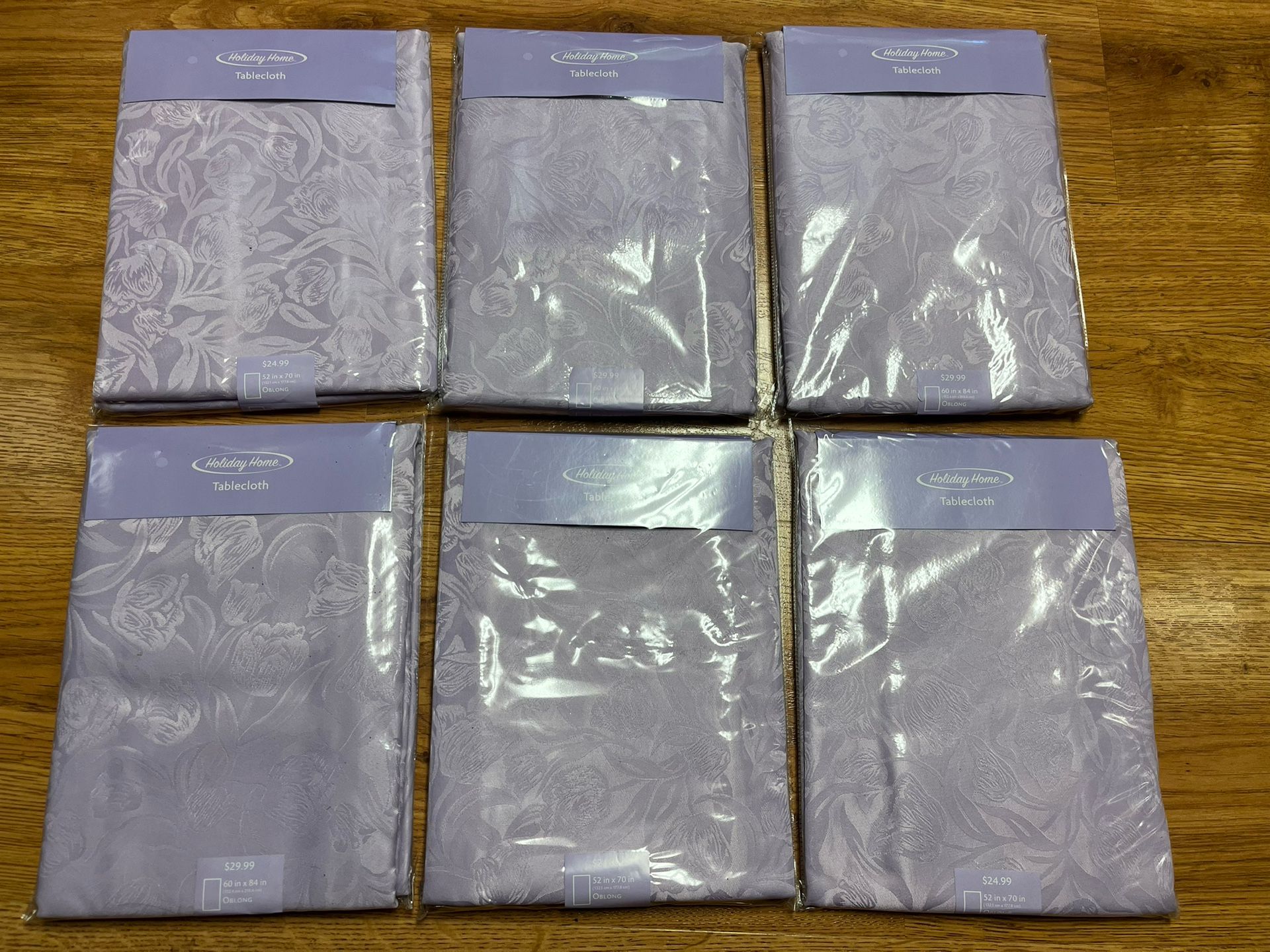 Six Brand New Purple Table Cloths 60x84