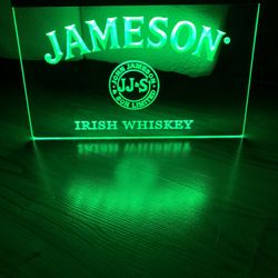 JAMESON LED NEON GREEN LIGHT SIGN 8x12