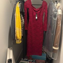 Burgundy, Lace Dress Size Medium