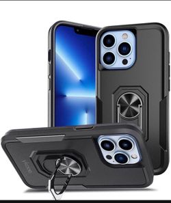 Phone Case Compatible iPhone 13 Pro Max 6.7" with Built-in 360°Rotate Ring Kickstand Fit Magnetic Car Mount Shockproof Armor Style Protection Case,