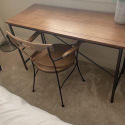 Rod Iron Table/desk And Chair