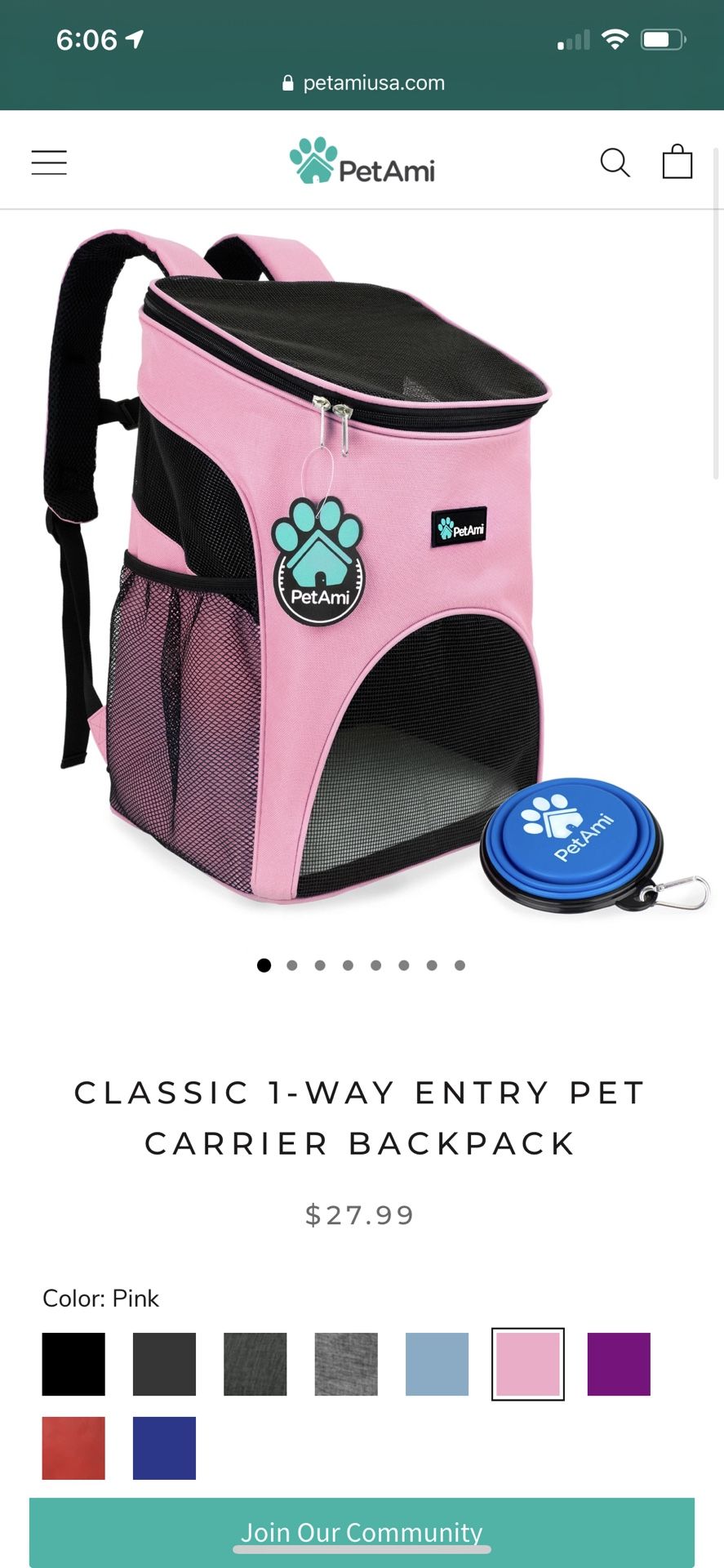 Pet Carrier Backpack (pink)