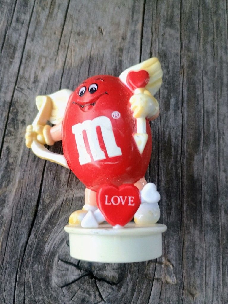 Vintage 1992 Red M&M Candy Valentines Day Cupid Toy Figure