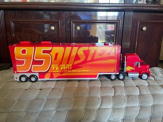 Disney Pixar Cars Racing Center Team Lightning McQueen Mack Transporter / Hauler (SEE DESCRIPTION)