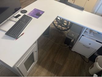 white desk