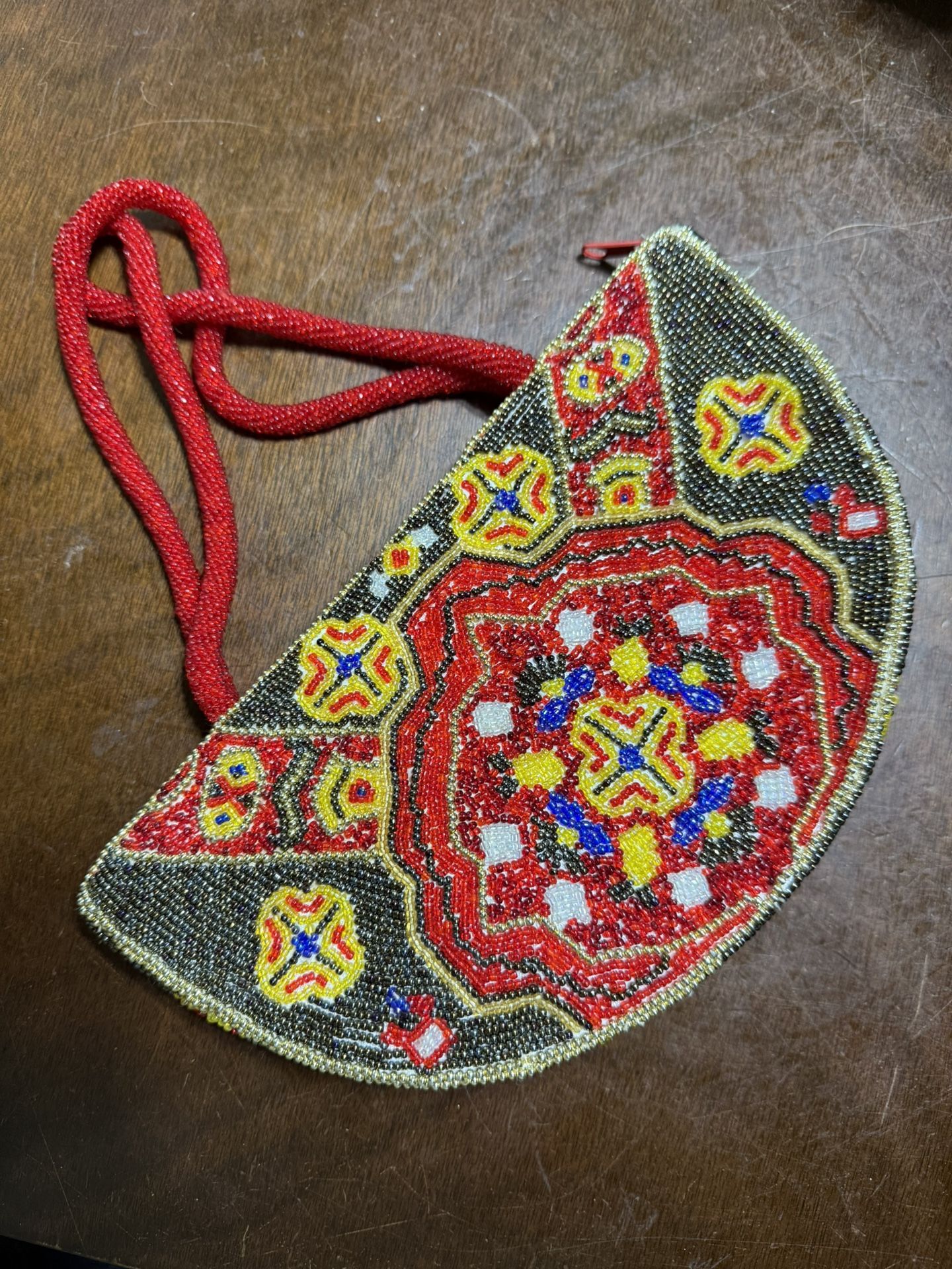 Sweet Lo NYC Beaded Boho Bag – Red Mosaic Embroidery Purse