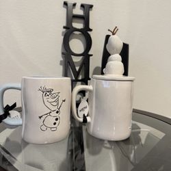 Rae Dunn Disney Olaf Mugs 
