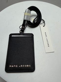 Marc Jacobs Leather Badge Holder with Lanyard
