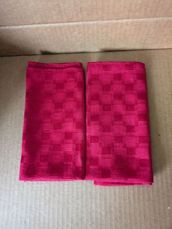 Napkins Red Checkered Jacquard Cloth Napkins 17 x 17  Set of 2