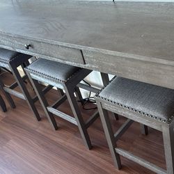 Long Console  Table with 3 chairs 