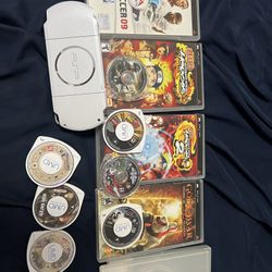 Sony PSP 3000 White Console + 12 Games Bundle (Excellent Condition, Original Memory Stick)