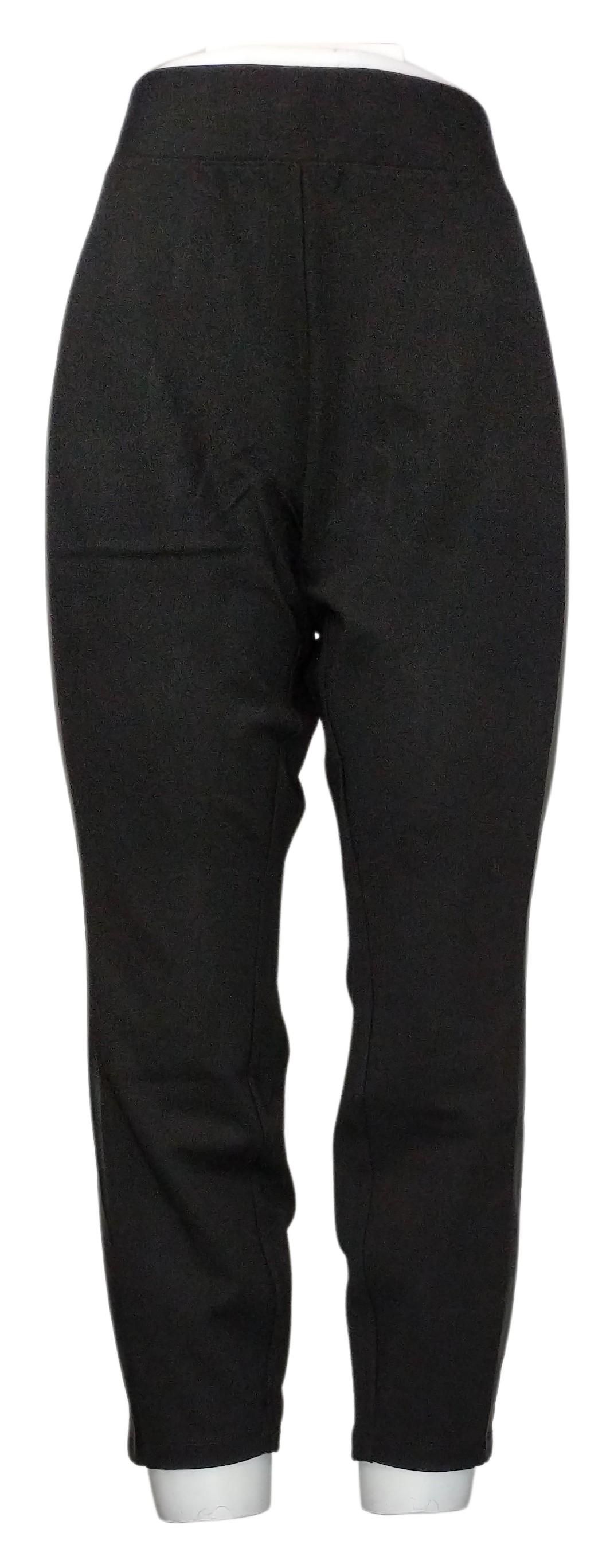 H by Halston Women's Leggings Sz 16P Petite Ponte w/ Faux Leather Black A311511