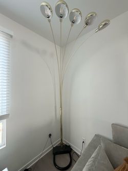 ORE International 84in. 5 Arms Polish Brass Arch Floor Lamp