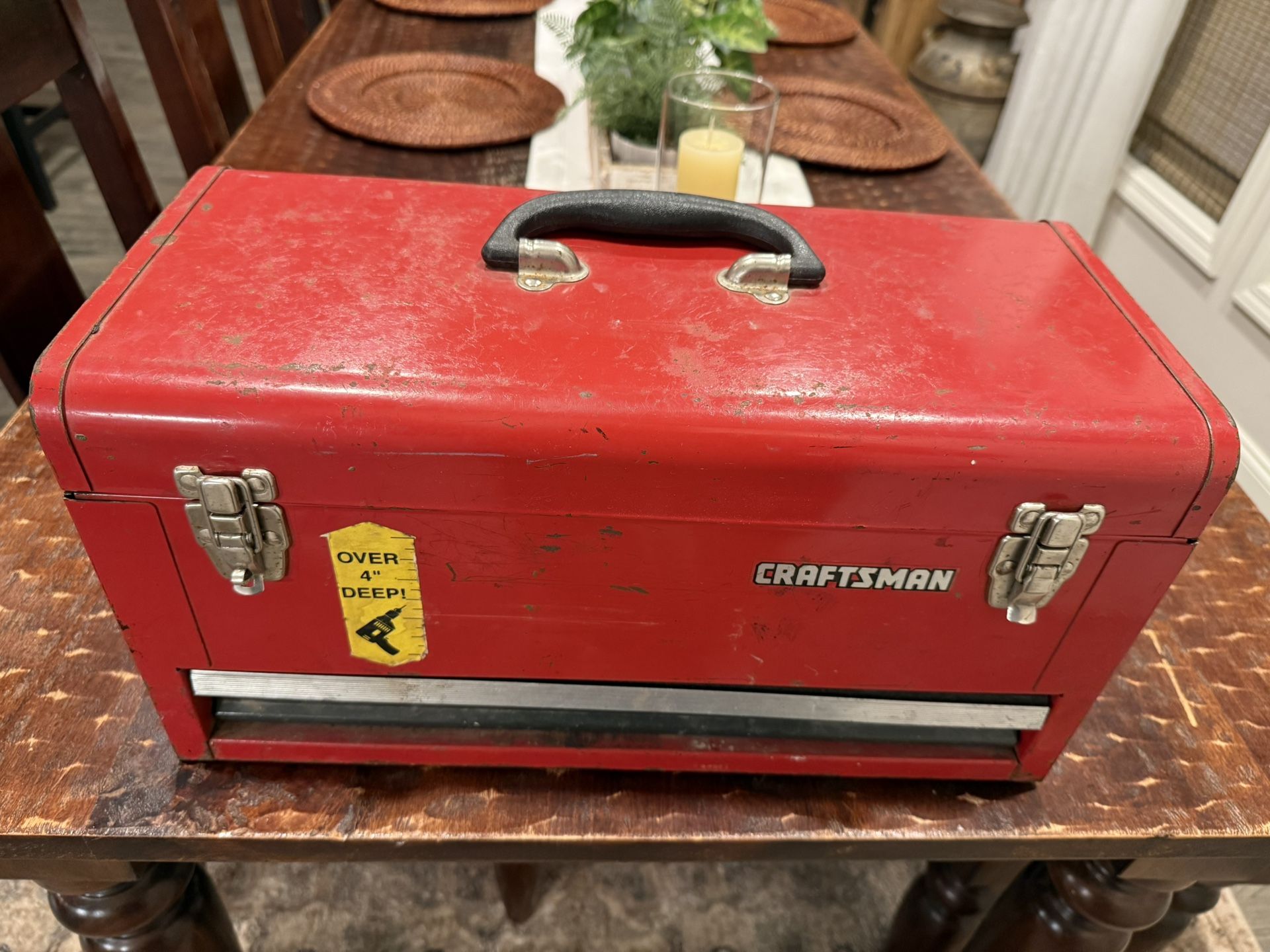 Vintage Craftsman 1 Drawer 4" Deep Red Tool Box