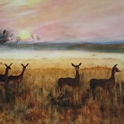 Original Oil Painting Of The Serengeti Antelope 