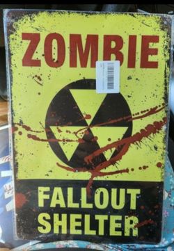 Metal zombie sign