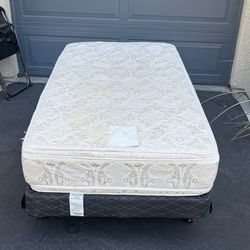 Twin Size Bed W/Double Sided Pillow Top Mattress
