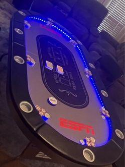 ESPN led poker table with chairs