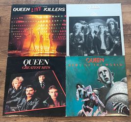 Vintage Queen Vinyl LP's Queens Greatest Hits, Live Killers, The Game, and The News of the World