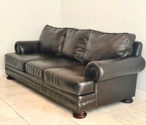 Luxury Matching  Set-2 Bernhardt Foster full-size sofas, 100% genuine leather, excellent condition, high-end designer furniture
