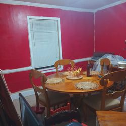 Solid Oak Wood dining Table with 4 chairs