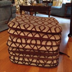 8 Brown Dining Room Chair Cushions 