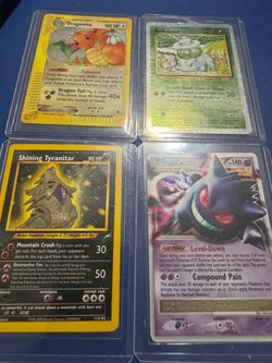 Rare Pokémon Card Lot of 4 gengar ex, Dragonite expedition, shining Tyranitar and bulbasaur legendary collection
