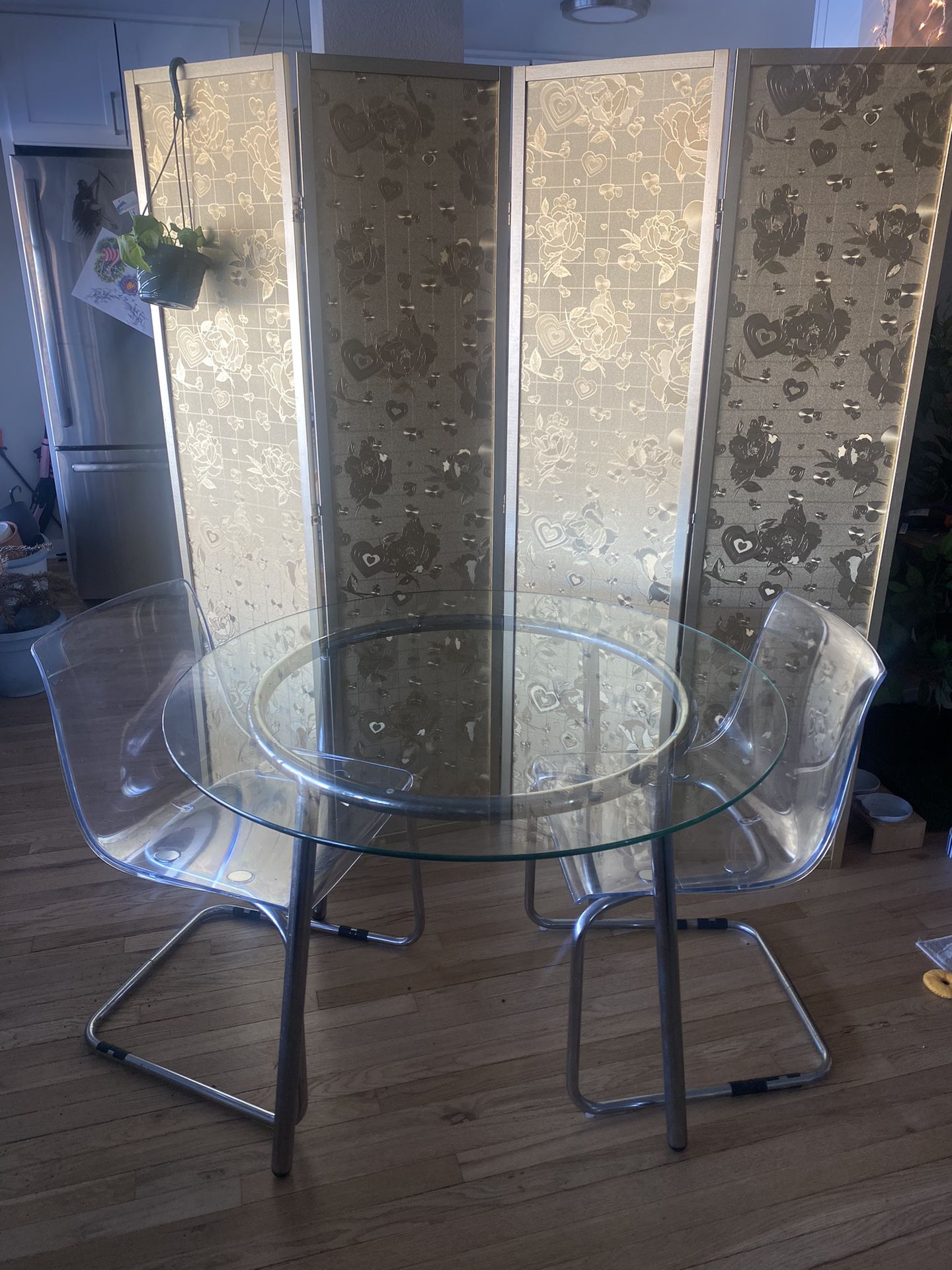 IKEA Glass Dining Table +2 Chairs 