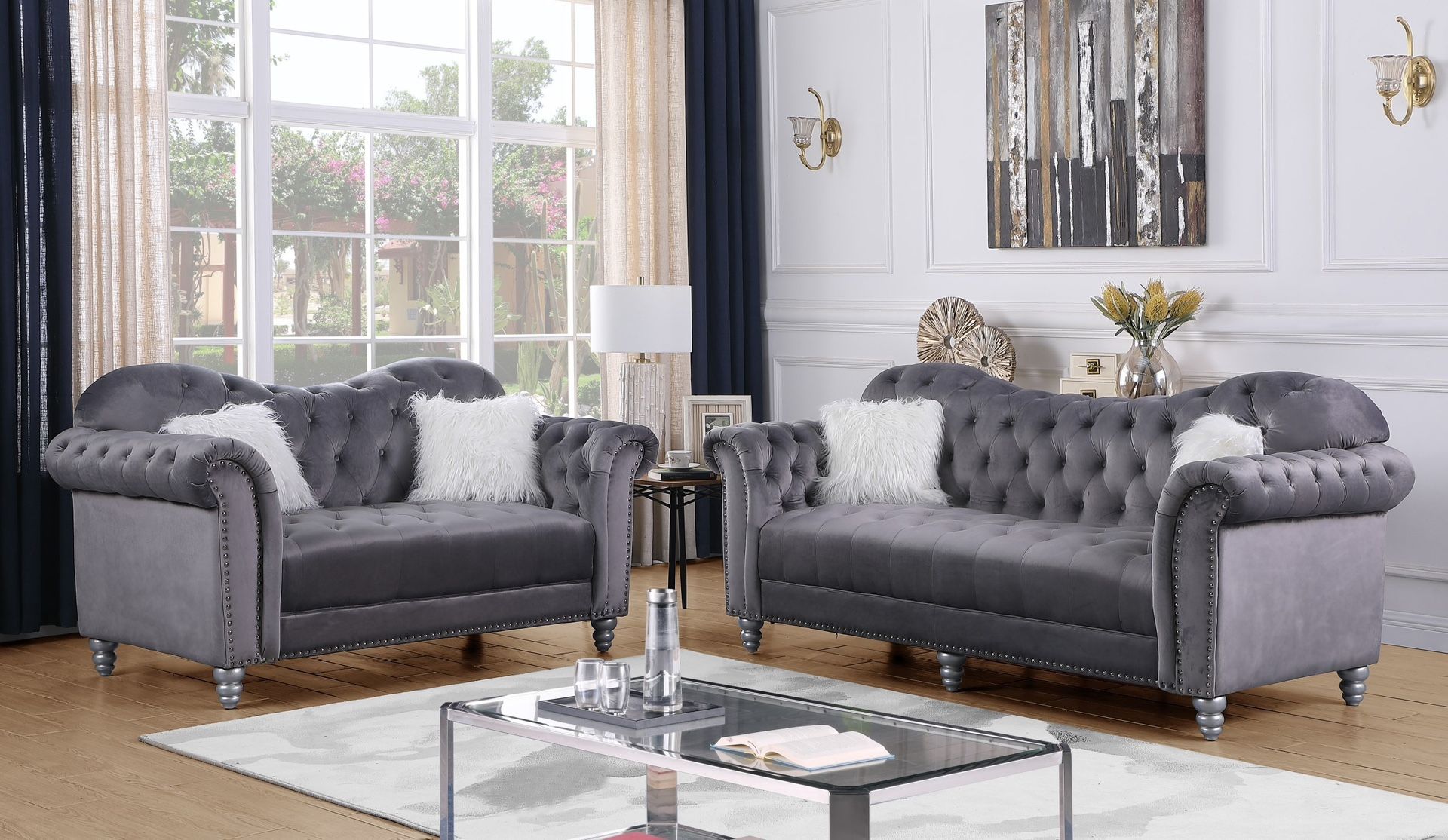Brand New Elegant Design Mcf Sofa Loveseat Set