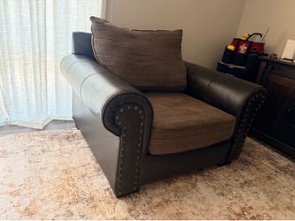 Large Mid century modern Boucle chair with solid wood frame