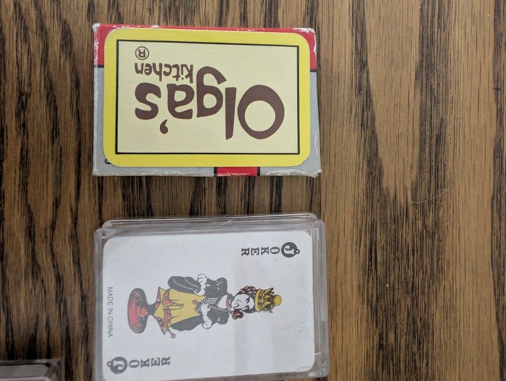 Vintage Miniature Deck Of Poker Playing cards Olga's Kitchen 11/2" X 21/4" 