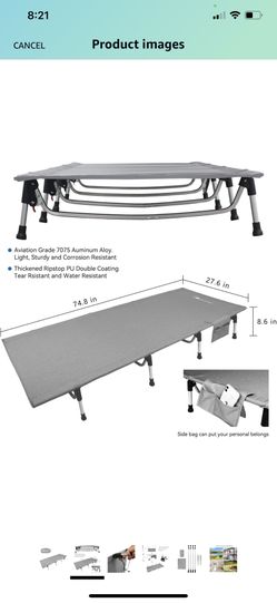 Moon Lence Folding Camping Cot Outdoor Camping Bed Portable with
