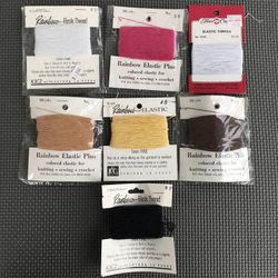 Lot of 7 Rainbow Elastic Plus Knitting Sewing Crochet