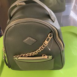 Green Leather Backpack