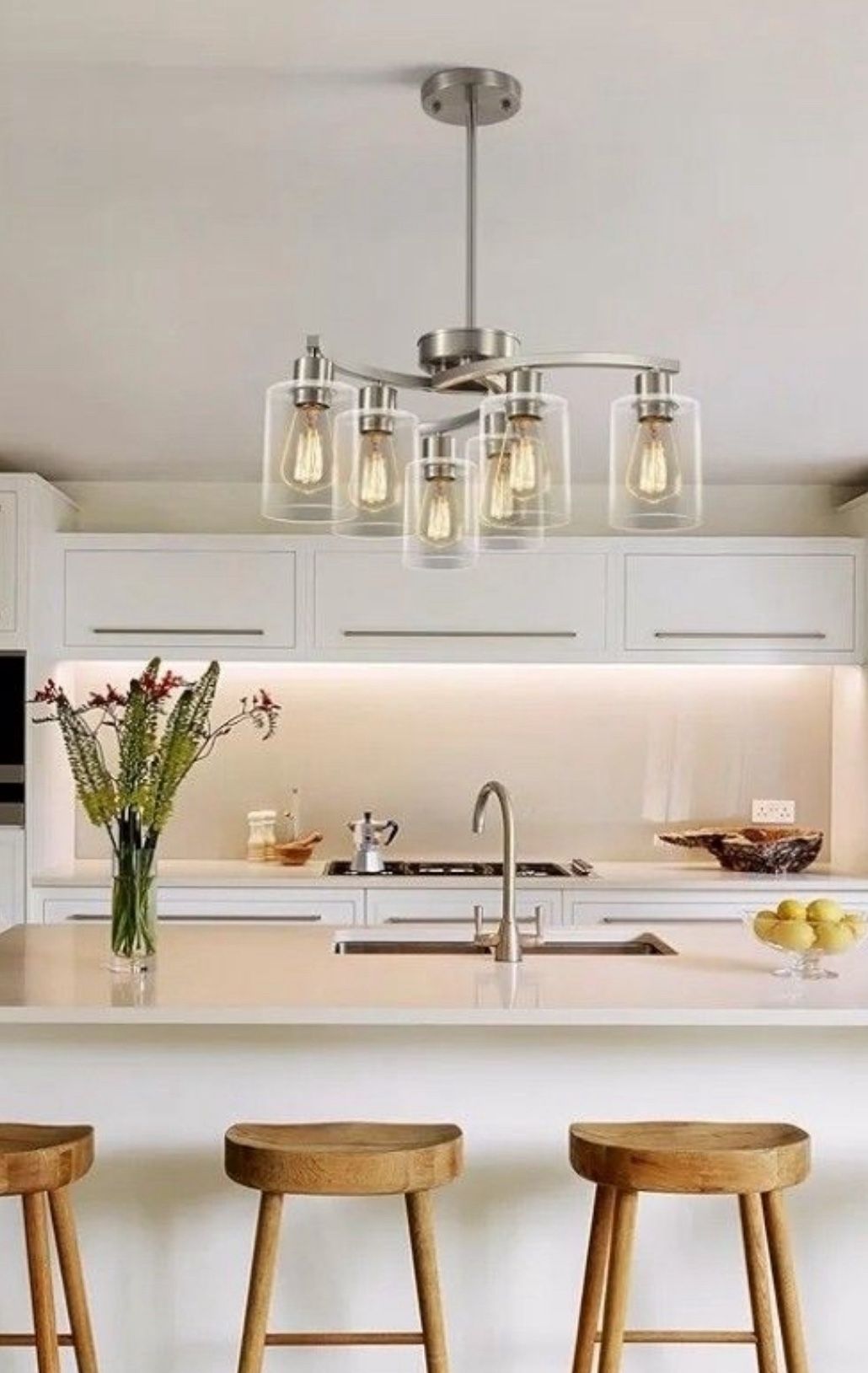 6-Light Brushed Nickel Chandelier