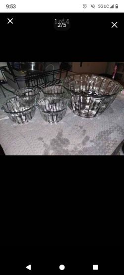Vintage Elegance 5 Piece Glass Salad Set