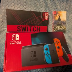Nintendo Switch With Case And Game