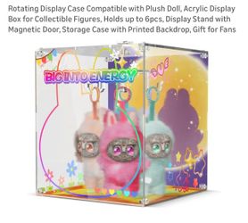 Clear pop mart type key chain display case for characters