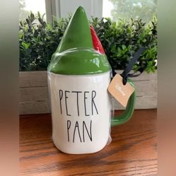 Rae Dunn x Disney Peter Pan Mug with Topper
