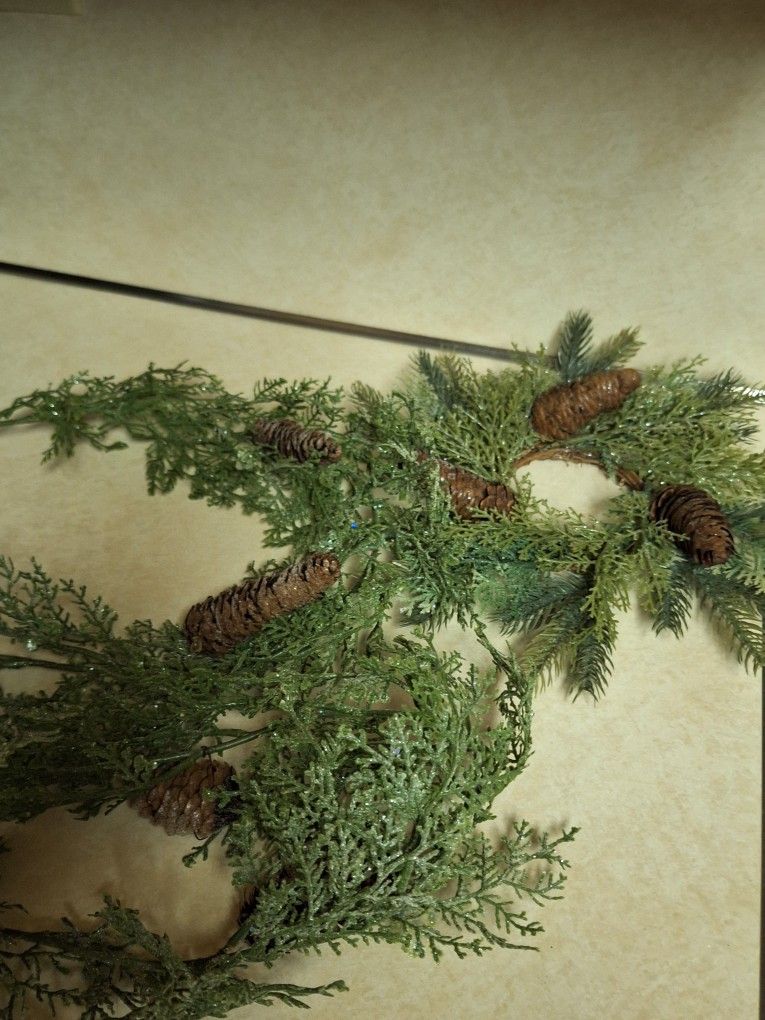 Christmas garland and candle ring