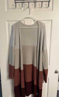 Maurices Long Open-Front Colorblock Cardigan Size XXL