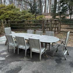 Teak Table & 8 Chairs