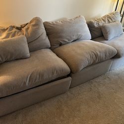 Large Reclining Grey Couch