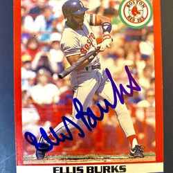 Ellis Burks Autographed Red Sox Card 
