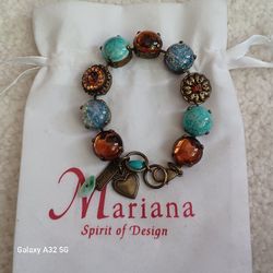 Mariana  Designer Swarovski CRYSTALS  Fall Colors Bracelet- 7-8.50 In.
