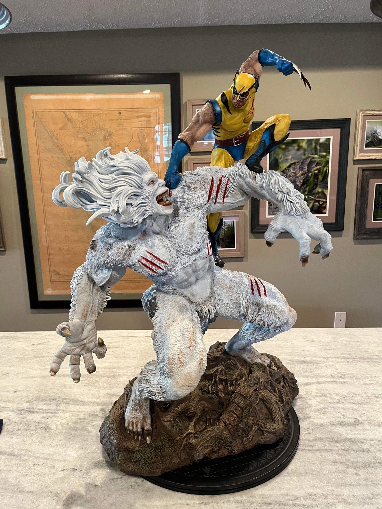 Wolverine Vs Wendigo Custom 1/4 Scale Statue Not Sideshow Xm Iron Studios Fanart Logan Hulk