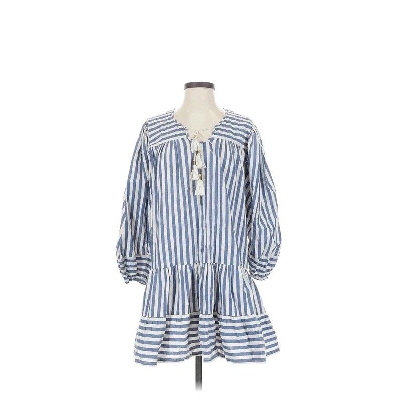 Bell Alicia Bell Blue white Stripe Ari Dress Small