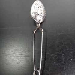 Stainless Steel Spoon Tea Ball Herb Mesh Infuser Filter Squeeze Strainer silver

