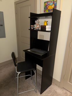 Small Desk/Bookcase + Chair
